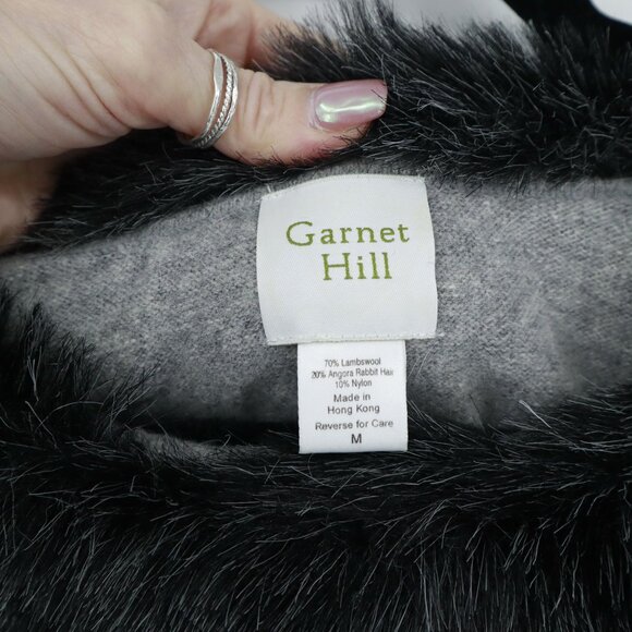 Garnet Hill Angora Woool Sweater Womens M Gray Rich Auntie Core Loud Luxury Twee - Picture 2 of 14